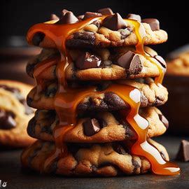 Cookies de chocolate com gotas de caramelo