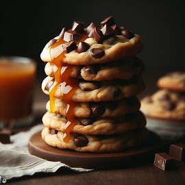 Cookies de chocolate com gotas de caramelo