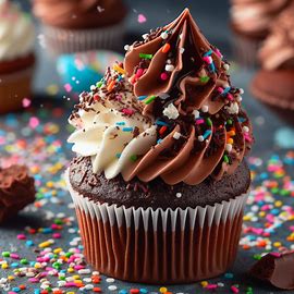 Cupcake de Chocolate com Cobertura de Brigadeiro