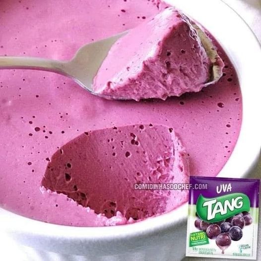 mousse de uva com suco Tang